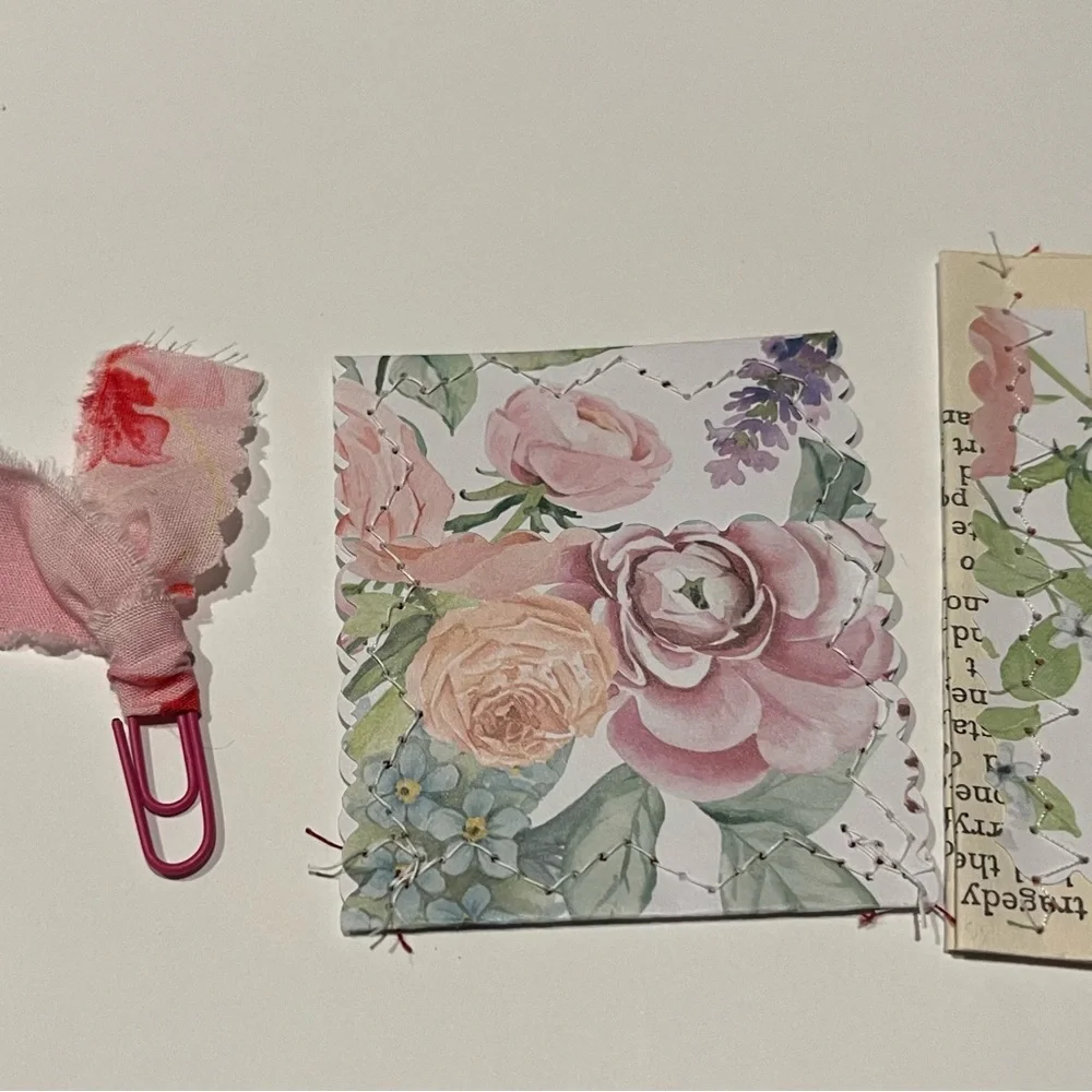 Handcrafted Black & White Paper Envelope, Paper clip and paper ephemera strip